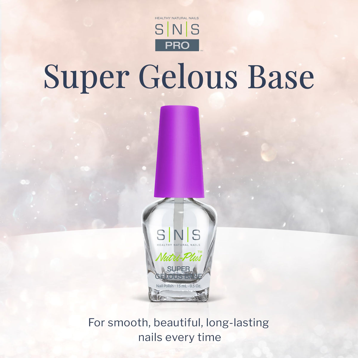 SNS Gelous Base brush close-up demonstrating smooth even application benefit