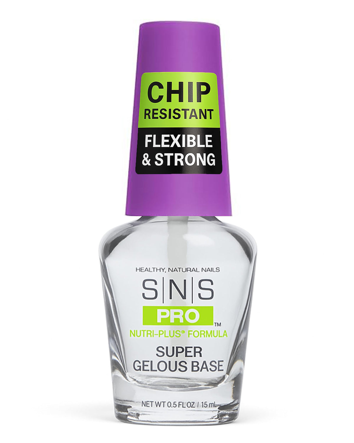 SNS Gelous Base front bottle showing label and size for easy identification