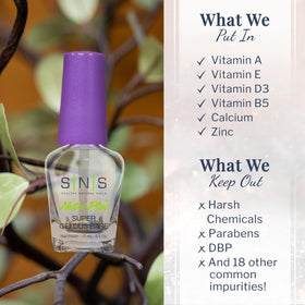 SNS Gelous Base bottle held in hand showing 0.5 oz scale and travel-friendly size