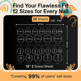 SnypeeLab laid out size chart of 12 sizes helping perfect fit selection