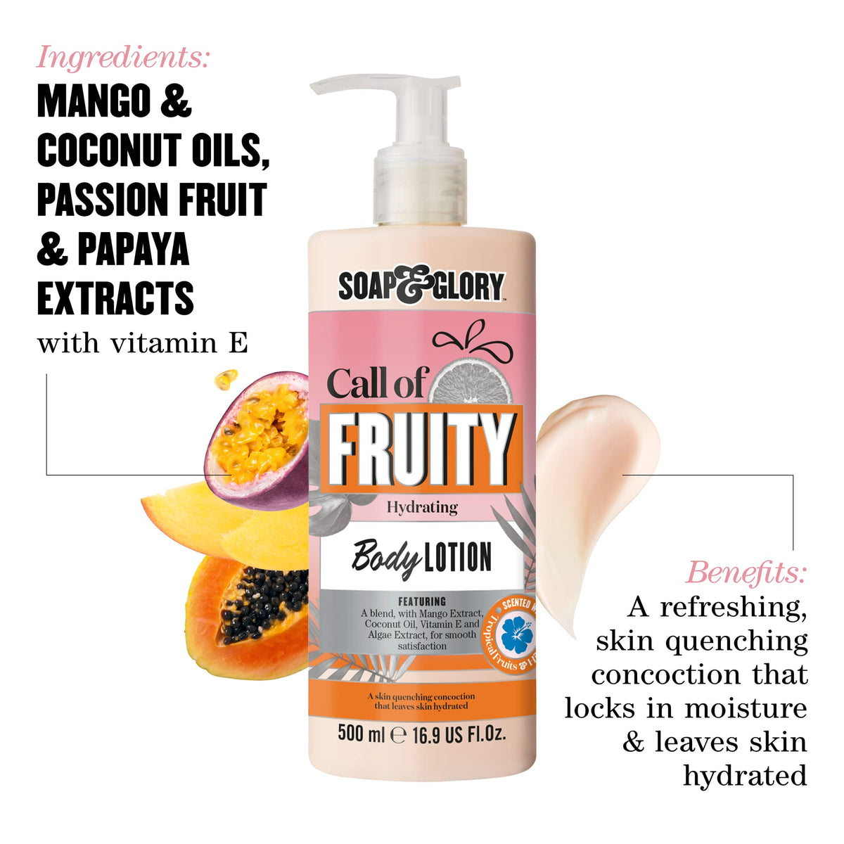 Soap & Glory pump and cap detail offering easy dispensing and hygienic application benefit