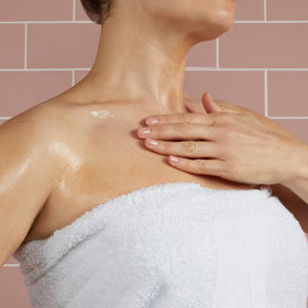 Soap & Glory texture close-up revealing lightweight serum finish and silky feel