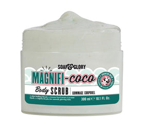 Soap & Glory open tub showing scrub texture and gentle exfoliation benefit