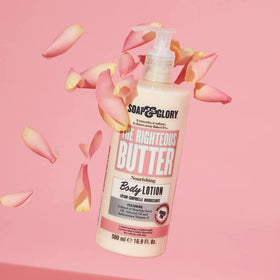 Soap & Glory ingredients panel showing shea butter aloe vera and Vitamin E benefits