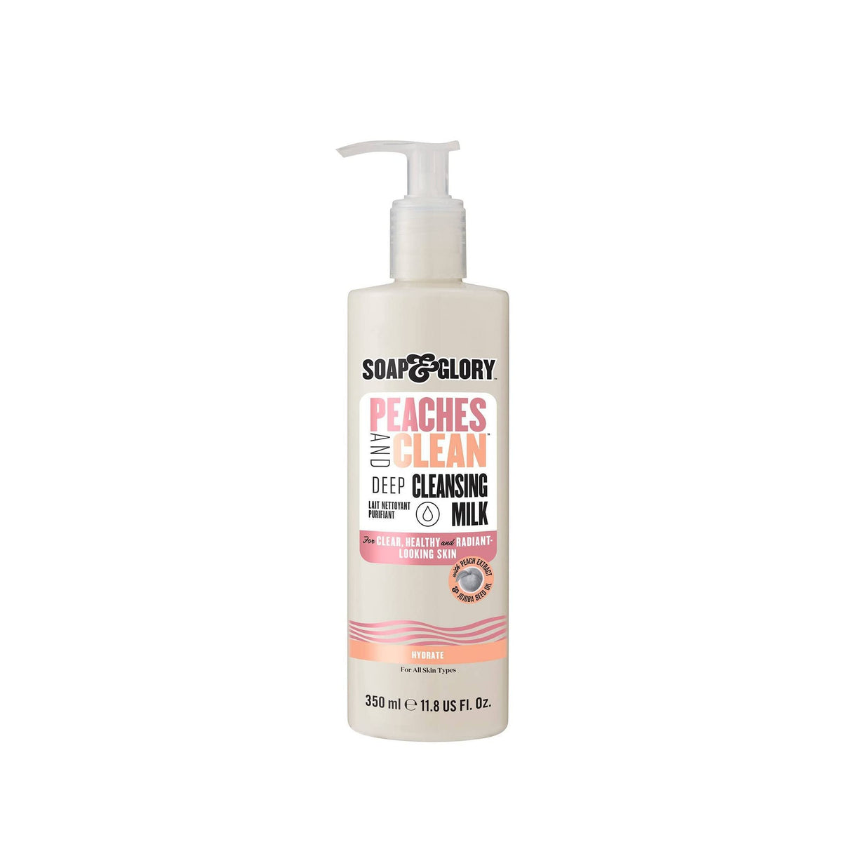Soap & Glory front bottle view showing product and glow benefits