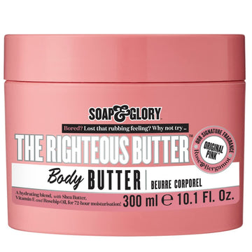Soap & Glory front tub showing label and size, clear product identity and benefit