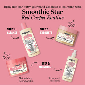 Soap & Glory scent lifestyle setup with almonds and caramel suggesting gourmand fragrance