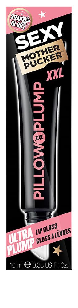 Soap & Glory gloss texture close-up showing hydrating sheen benefit