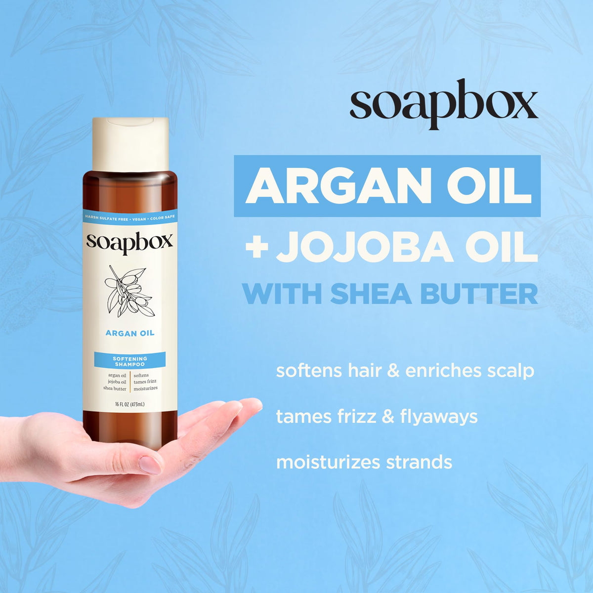 Soapbox argan oil & vanilla conditioner cream texture demonstrating hydration
