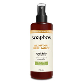 Soapbox front label showing product name and benefits for quick recognition