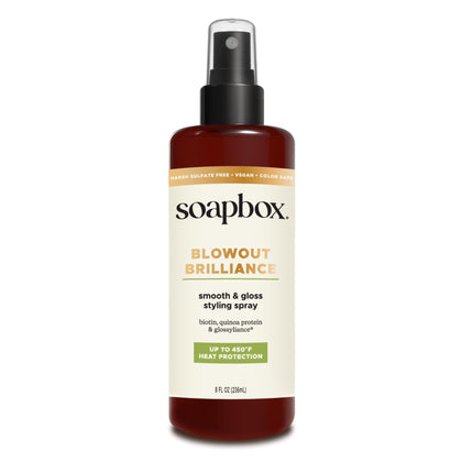 Soapbox front label showing product name and benefits for quick recognition