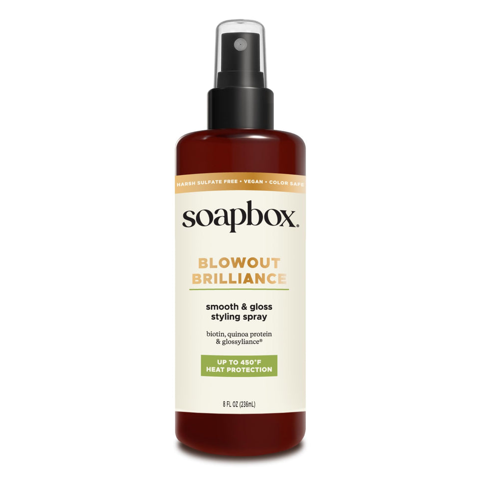 Soapbox front label showing product name and benefits for quick recognition