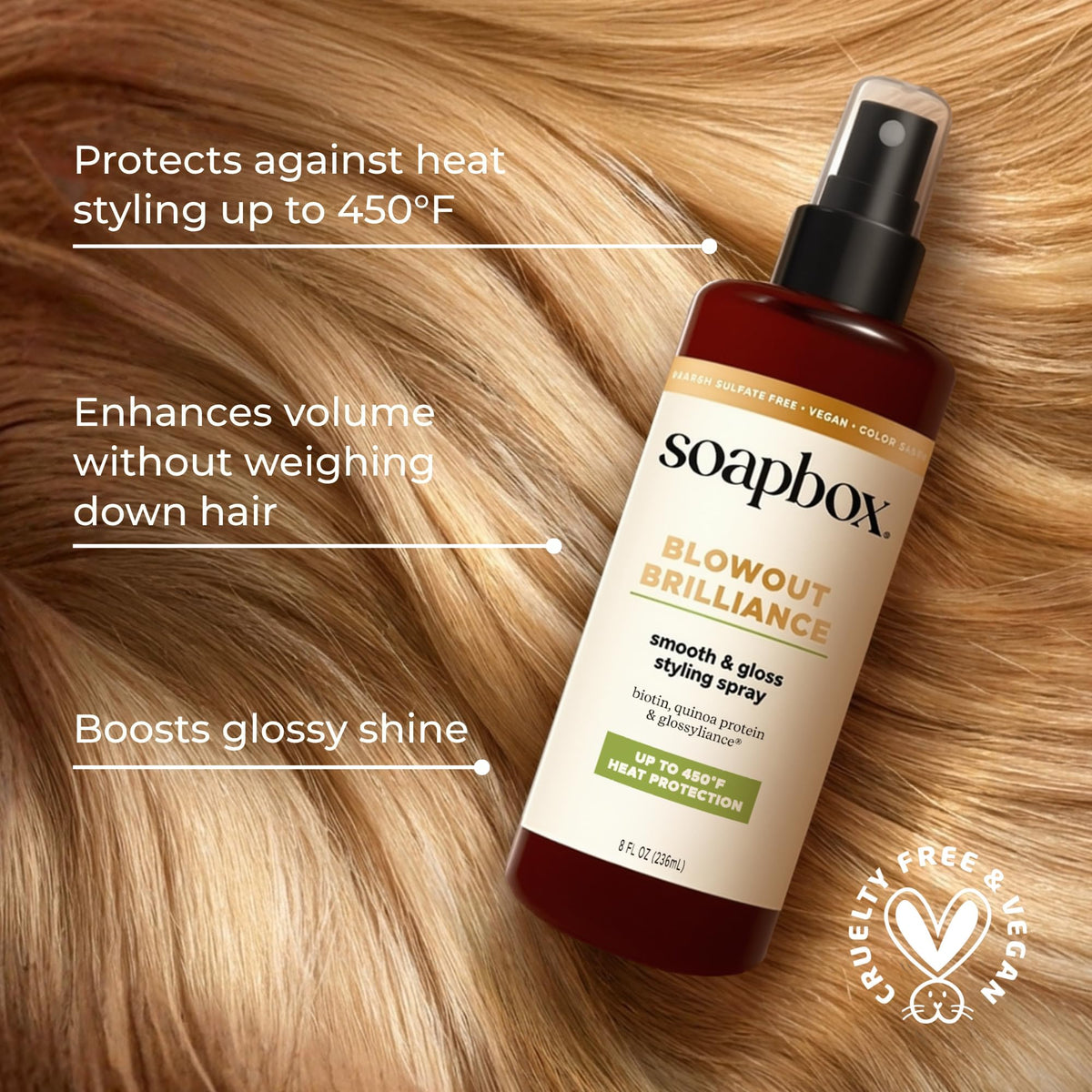 Soapbox texture droplet on palm highlighting lightweight, non-greasy formula