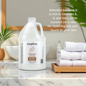 Soapbox next to common items showing gallon scale for storage planning