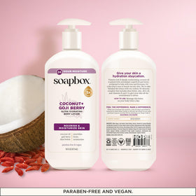 Soapbox on bathroom counter in lifestyle setting suggesting daily routine use