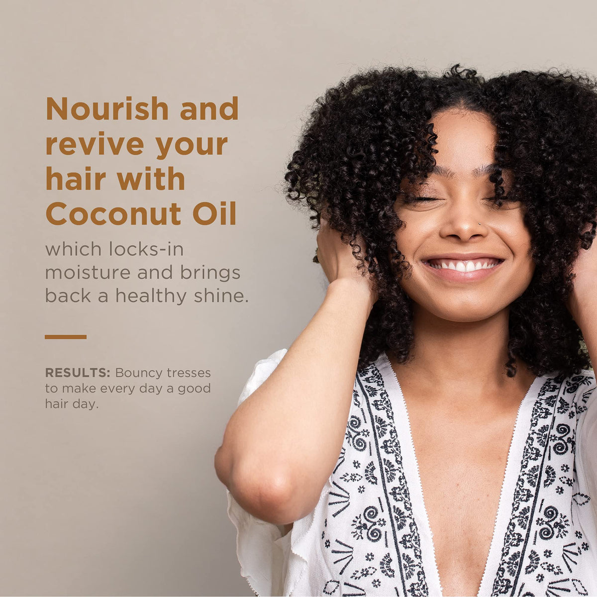 Flatlay of coconut, shea and jojoba beside Soapbox bottle highlighting natural ingredients