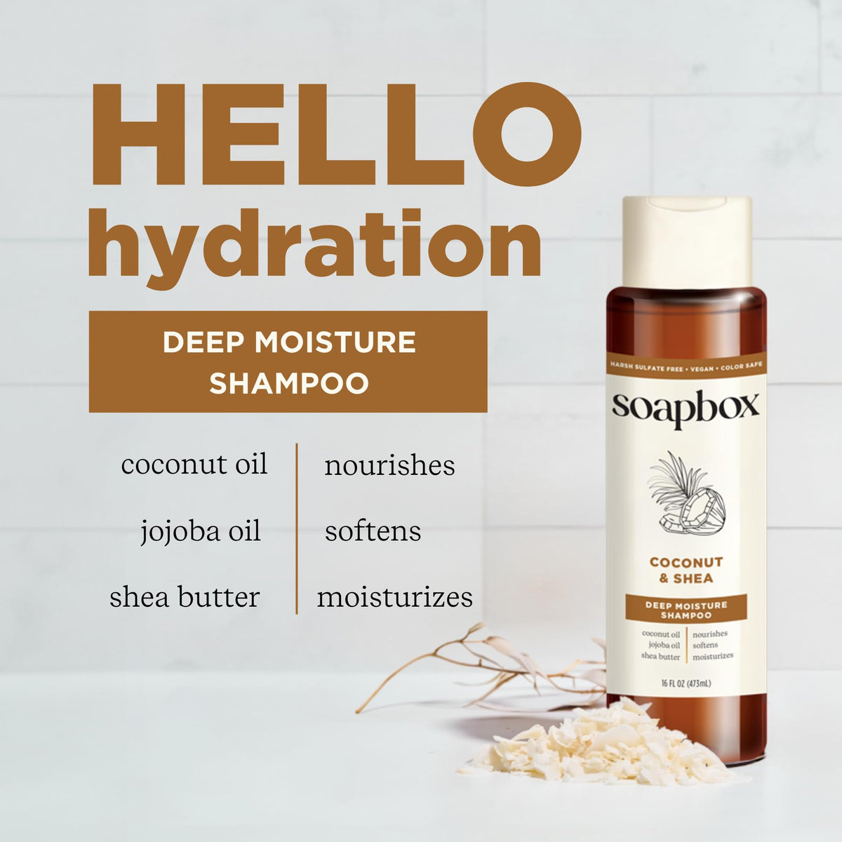 Soapbox shampoo lather closeup demonstrating gentle cleanse