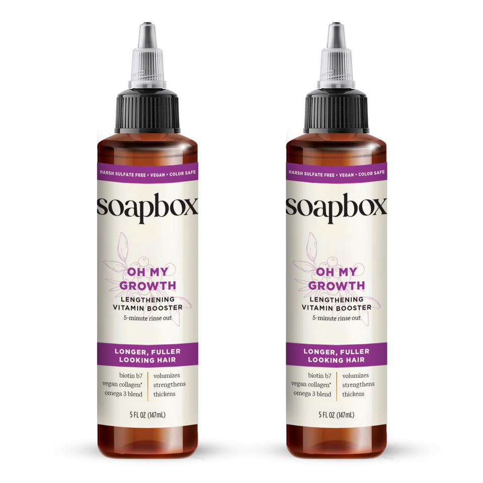 Soapbox front packaging showing product and two-pack benefit