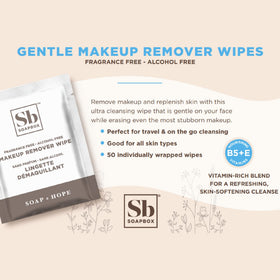 Soapbox open pack with a visible wipe texture for gentle cleansing