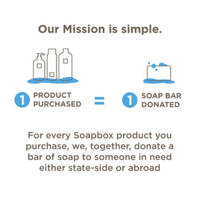 Soapbox pack in hand showing size and travel-friendly portability