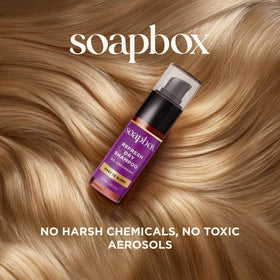 Soapbox Refresh application at roots demonstrating oil absorption and quick refresh benefit