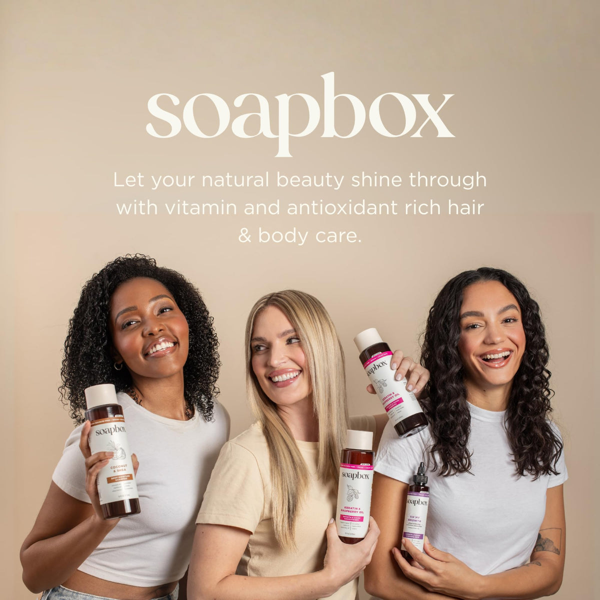Soapbox Refresh lifestyle before and after hair image showing less oil and more volume