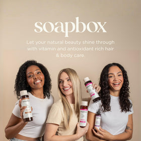Soapbox Refresh lifestyle before and after hair image showing less oil and more volume