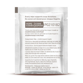 Soapbox resealable flap and label detail to keep wipes fresh