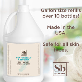 Soapbox close up of pump and label indicating easy dispensing benefit