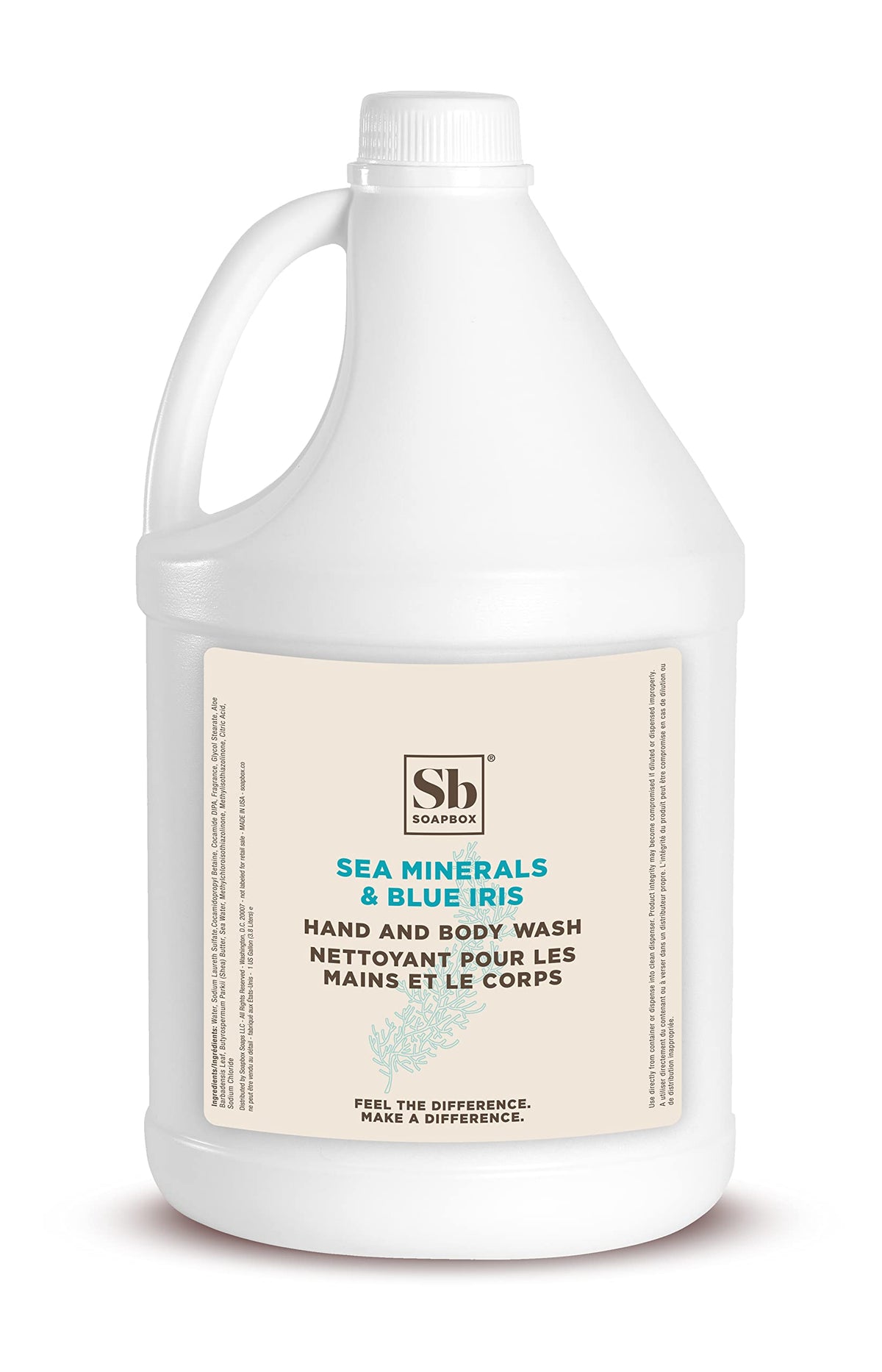 Soapbox front label showing scent and benefits, clear product info