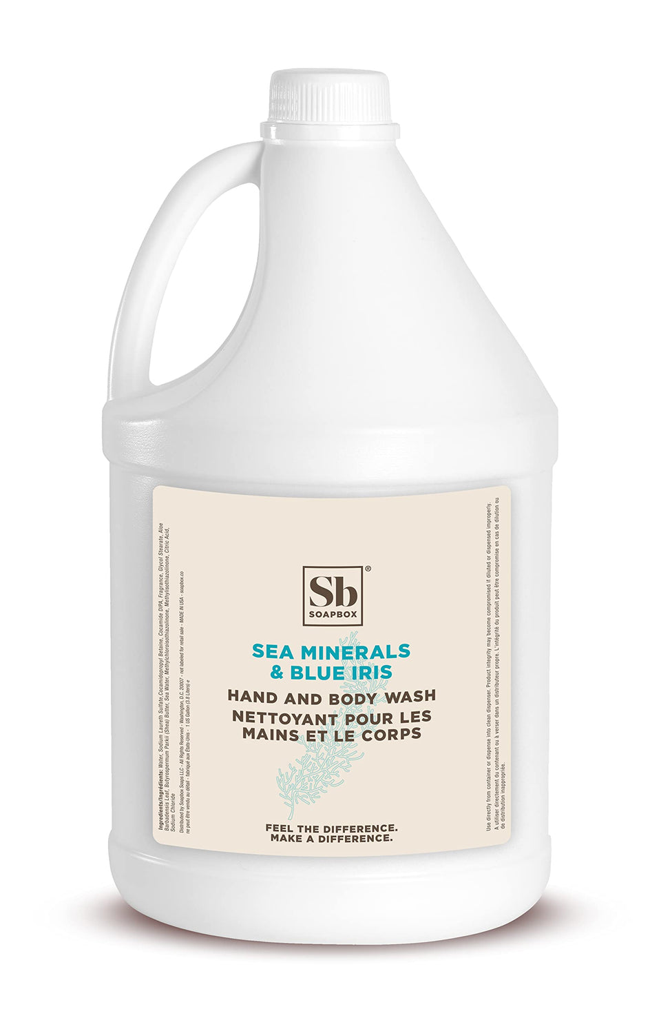 Soapbox front label showing scent and benefits, clear product info