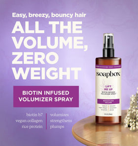 Soapbox bottle in hand showing 8 oz scale and portability