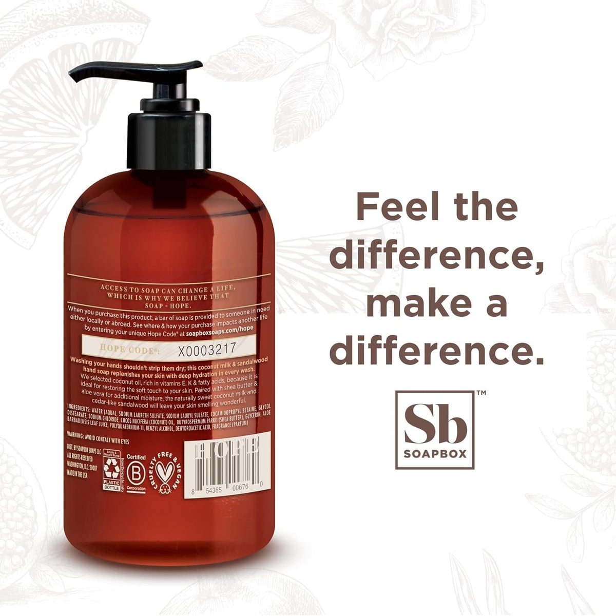 Soapbox creamy texture with shea and aloe demonstrating moisturizing effect