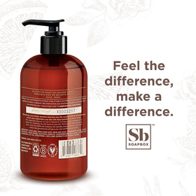 Soapbox creamy texture with shea and aloe demonstrating moisturizing effect