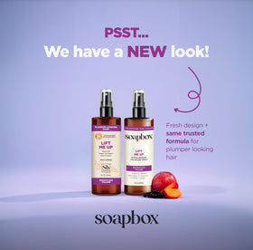 Soapbox spray texture on hair strands demonstrating lightweight volume