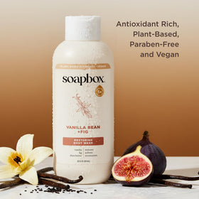 Soapbox two-pack beside common toiletries to show scale and value