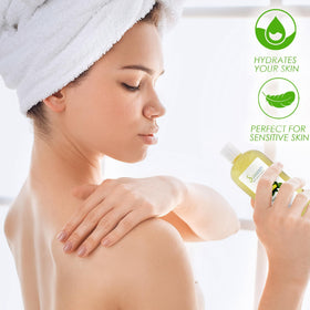 Soapeauty oil pouring from bottle to demonstrate smooth texture and ease of use