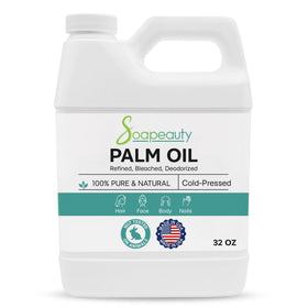 Soapeauty palm oil front label showing product name and purity benefit