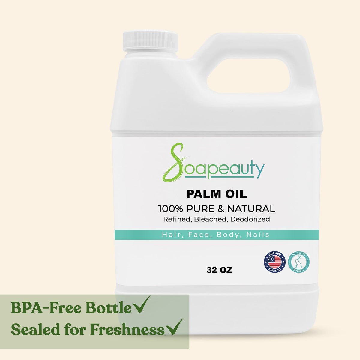 Soapeauty palm oil in bathroom setting highlighting DIY skincare benefit