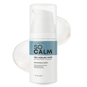 SoCalm front packaging showing 10% azelaic acid and calm design for easy identification