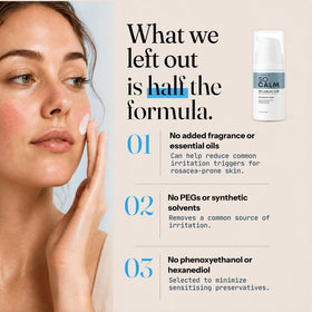 SoCalm label close view showing active list including niacinamide and ceramide NP