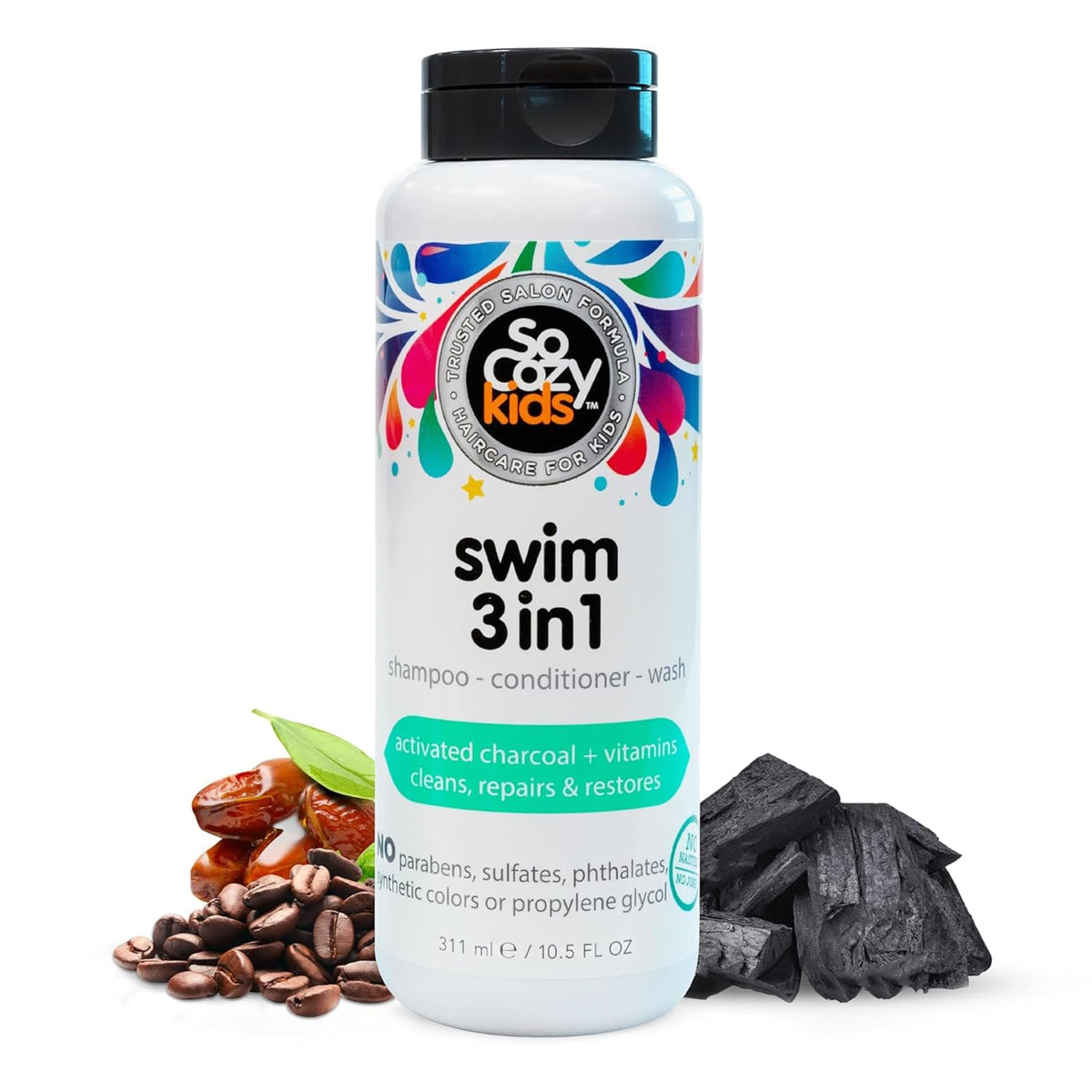 SoCozy front bottle shot showing product for quick post‑swim cleansing