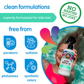 SO COZY applied to child at poolside to prevent chlorine damage and tangles
