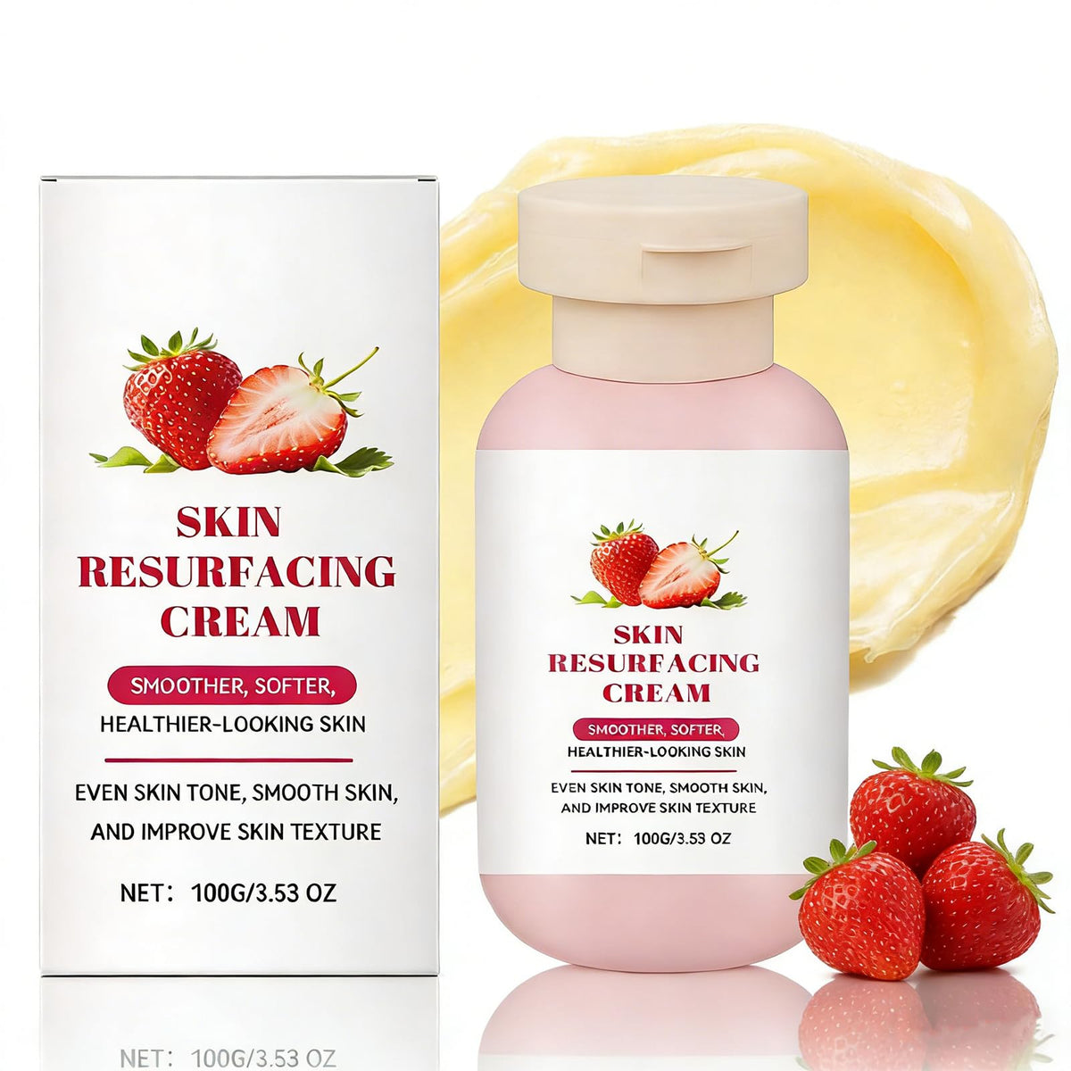 Soelegant front packaging showing jar and strawberry design for clear product ID and appeal