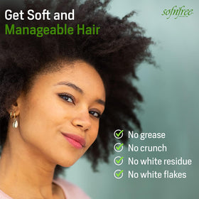 SOF N' FREE ingredients highlight with coconut and vitamin E for nourishment benefits
