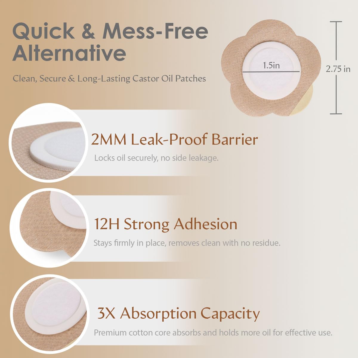 SOFOXYI adhesive backing detail showing secure, skin-friendly grip