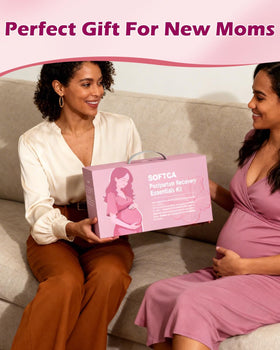 SOFTCA lifestyle postpartum setup on bedside table emphasizing calm recovery routine