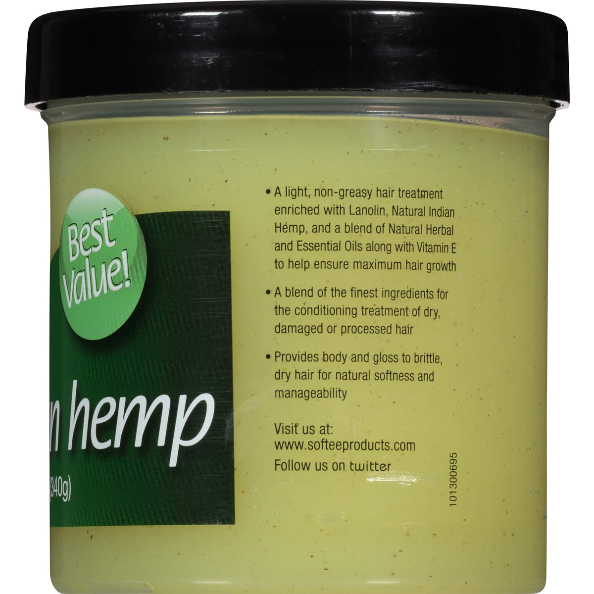 Softee Indian Hemp applied to wet hair demonstrating detangling and moisturizing benefits