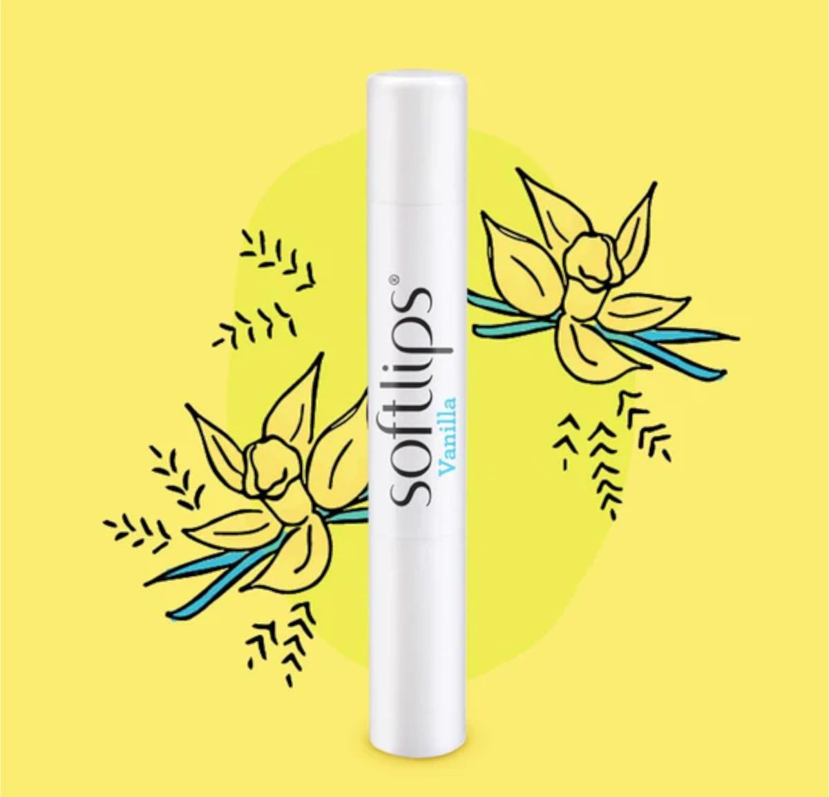 Softlips vanilla applied outdoors showing sun protection benefit
