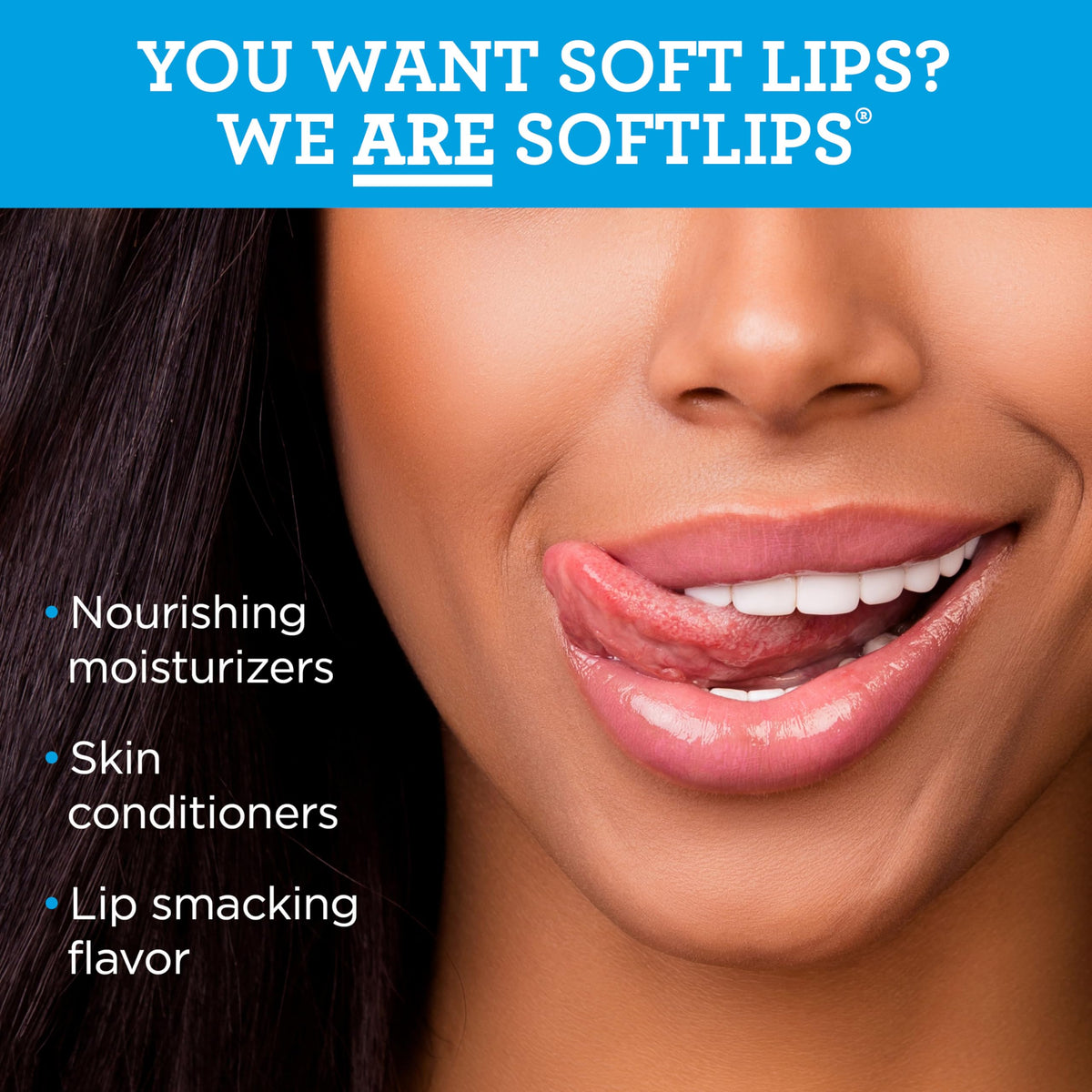 SoftLips open stick close-up texture showing smooth application benefit